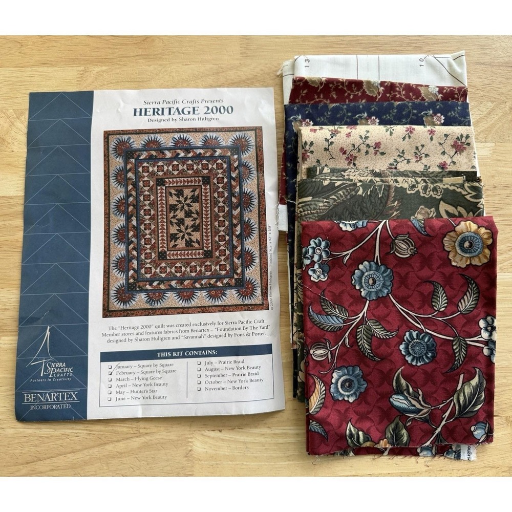 HERITAGE 2000 February SQUARE X SQUARE Quilt Kit SHARON HULTGREN‎ Sierra Pacific